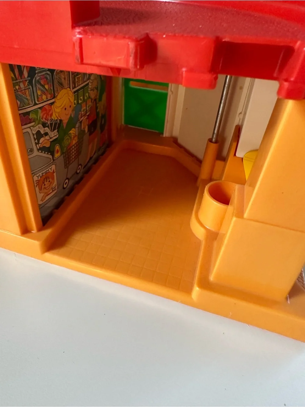 Vintage 1986 Fisher-Price Little People Main Street fire house bank post office